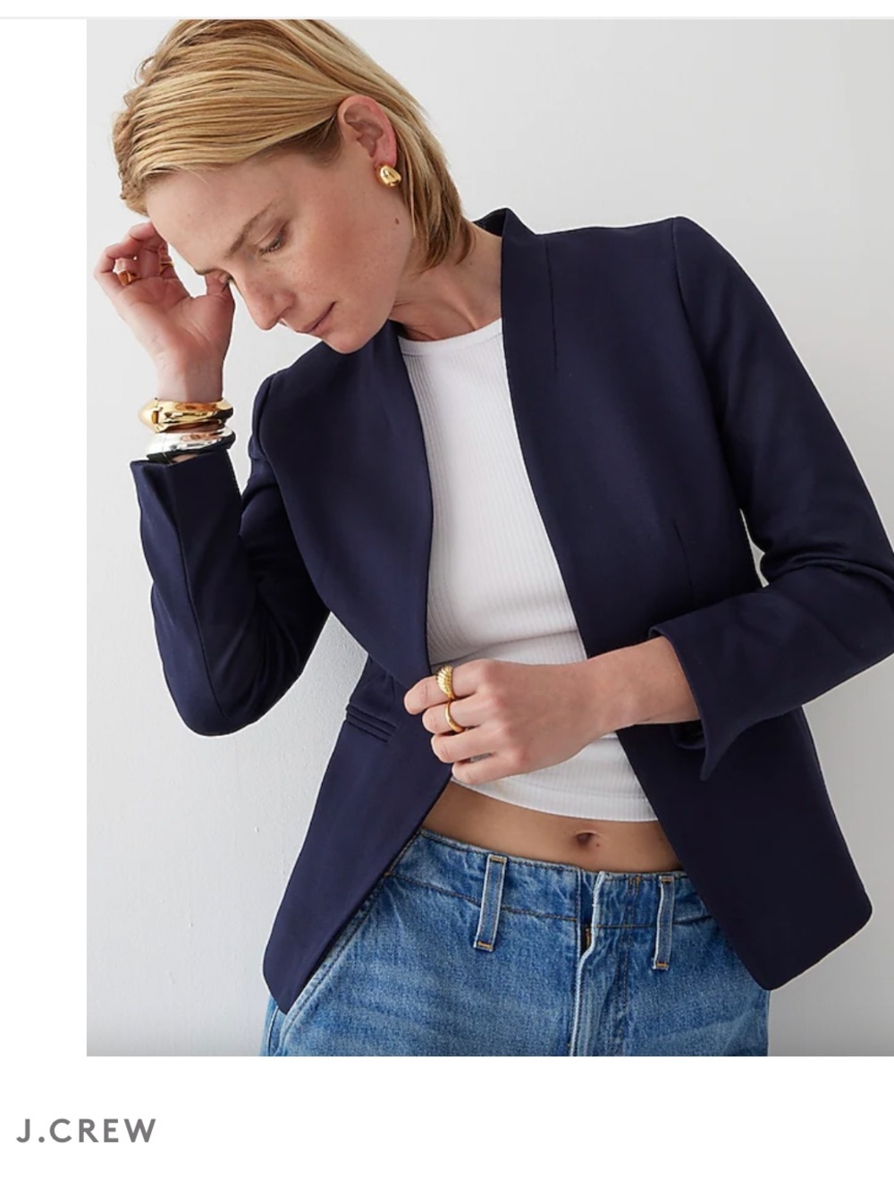 J. Crew New Going Out Blazer in Navy Stretch Twill size 4